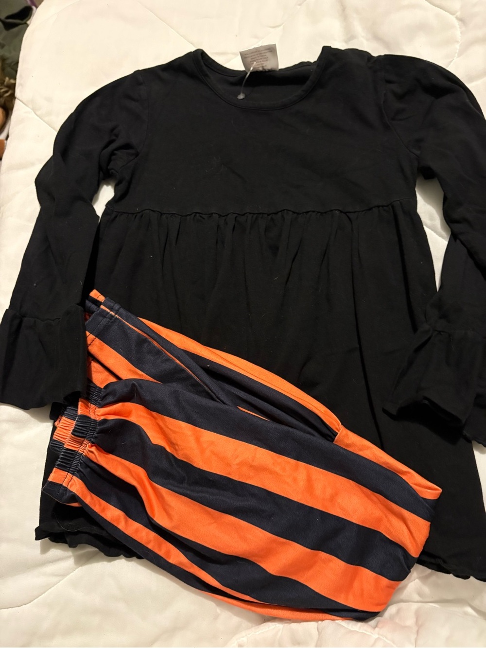 Orange and black boutique outfit